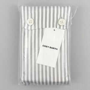 Cozy Earth Bamboo Pillowcases King 20x36 Set Of 2 Laurel Stripe Green New